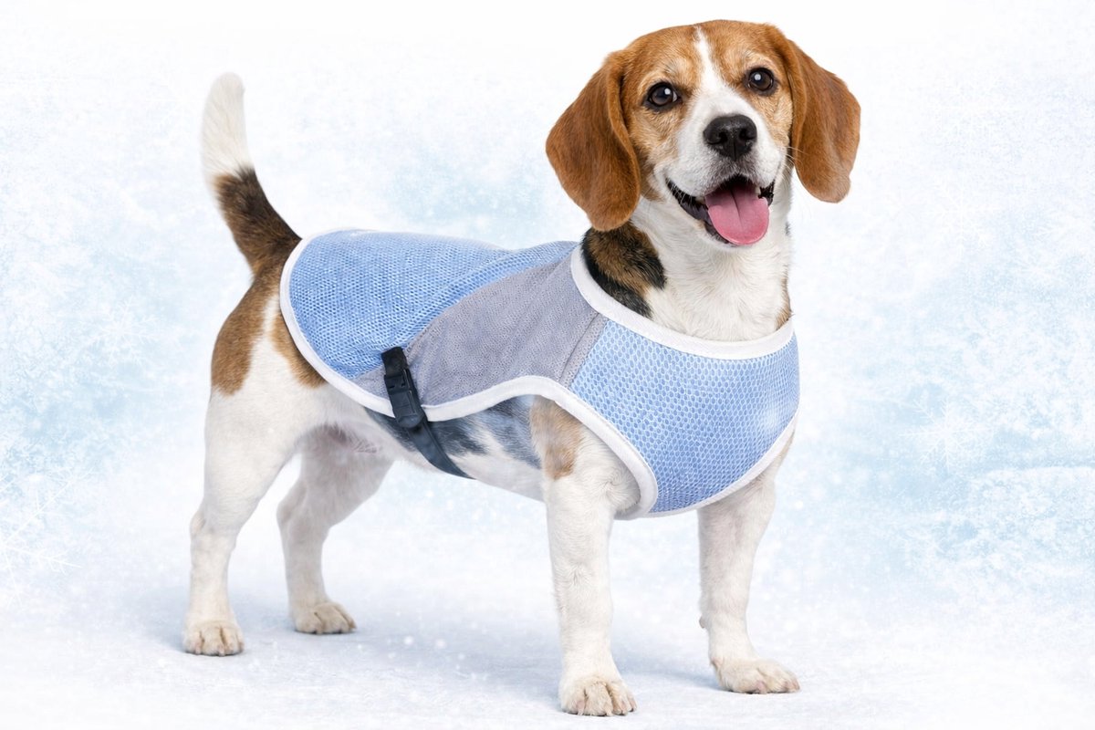 Flamingo cooling jacket dog - cooling vest dog - cooling vest dog - l - 40 cm - frozen blue gray - water-absorbing cooling dog coat for hot days