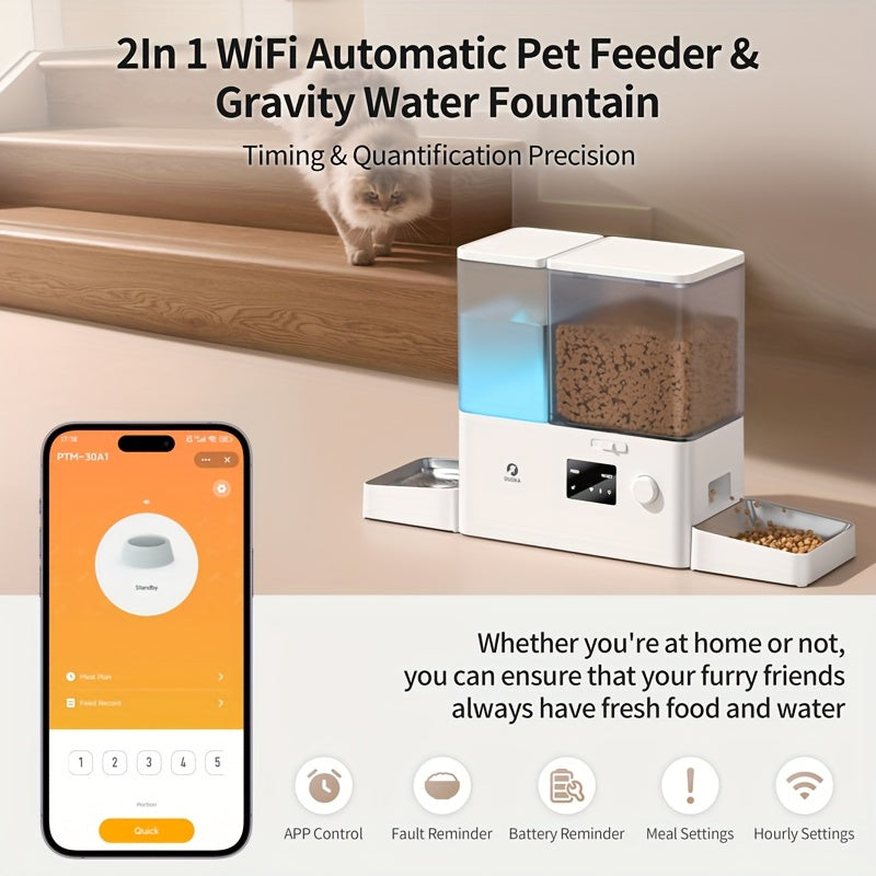 Smart Automatic Cat Feeder and Water Dispenser with App Control-1