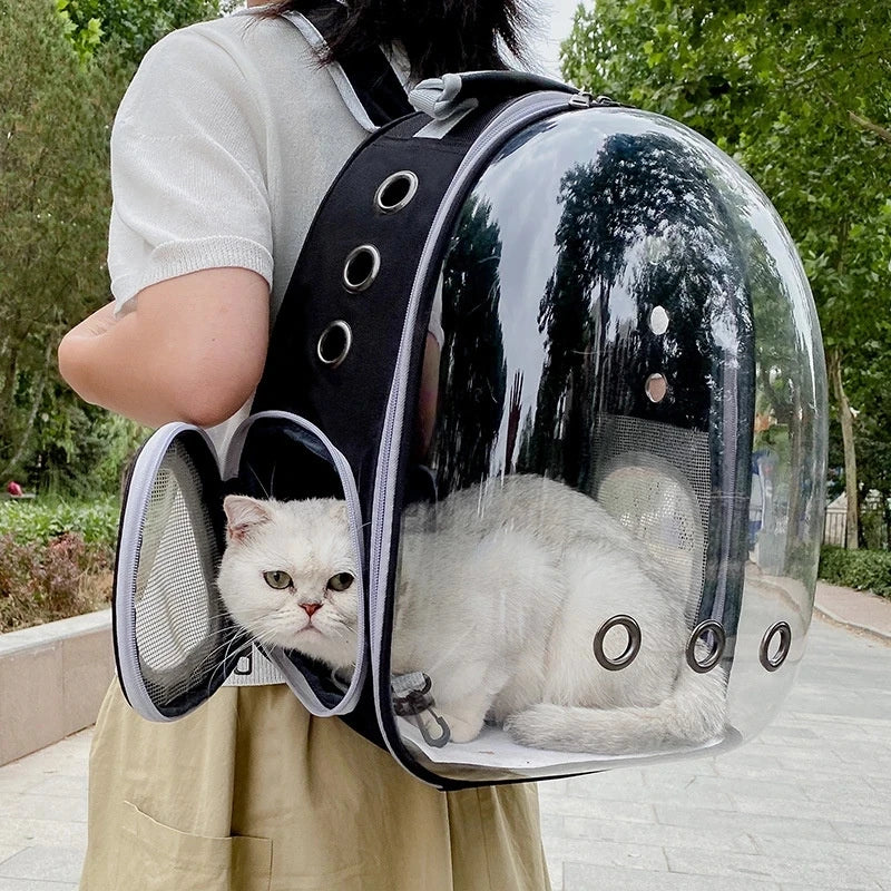 Pet Cat Carrying Bag Space Pet Backpacks Breathable Portable Transparent Backpack Puppy Dog Transport Carrier Space Capsule Bags-1