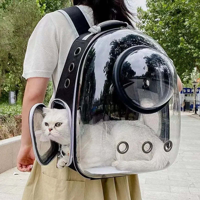 Pet Cat Carrying Bag Space Pet Backpacks Breathable Portable Transparent Backpack Puppy Dog Transport Carrier Space Capsule Bags-0