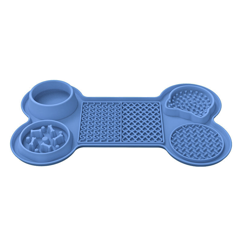 NNEDSZ Blue Silicone Pet Licking Mat Slow Feeder Pad with Strong Suction and Foldable Design, Heat Resistant -40°C to 240°C, for Dogs and Cats-0