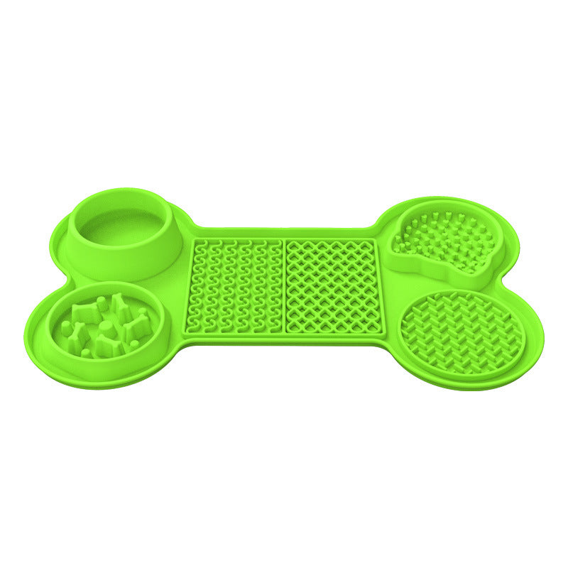 NNEDSZ Green Silicone Pet Licking Mat Slow Feeder Pad with Strong Suction and Foldable Design, Heat Resistant -40°C to 240°C, for Dogs and Cats-0