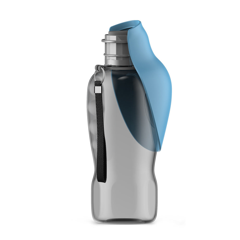 NNEDSZ Blue And Grey Portable Foldable Pet Water Bottle with 800ml Capacity - Leakproof Travel Hydration Dispenser for Dogs and Cats-0